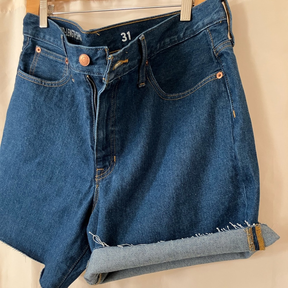 👖🇺🇸 ❤️ J.CREW Cutoff Jean Shorts NWT Midlength Denim Short in Rocky Trail Wash - Picture 2 of 8